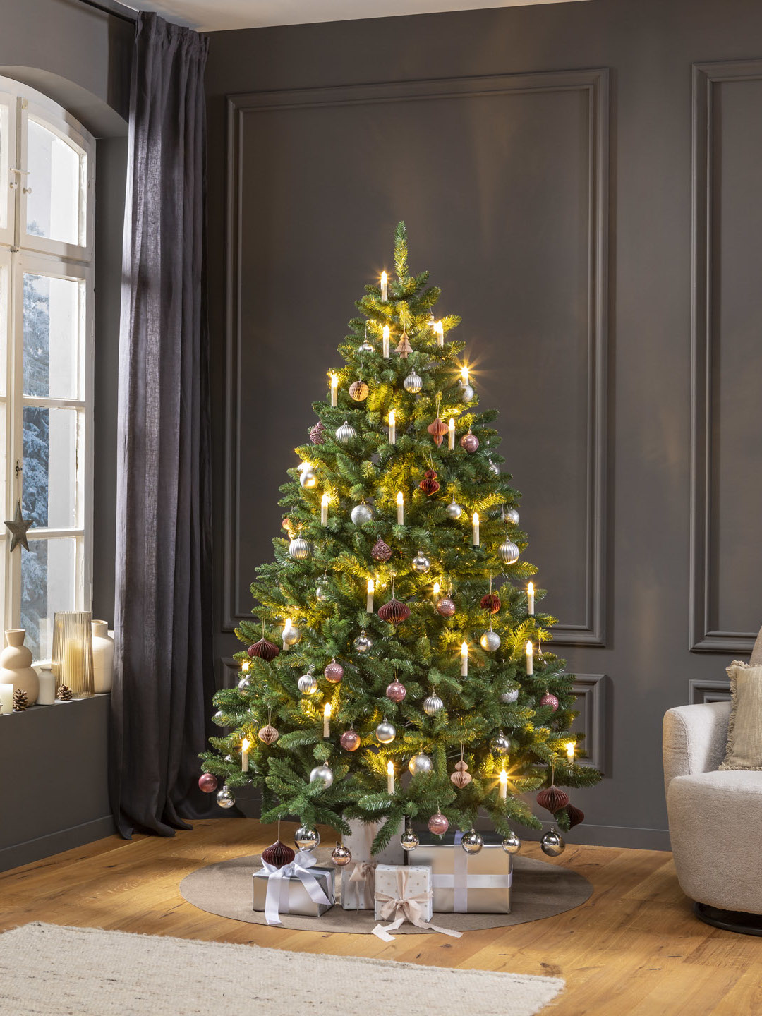 Künstlicher Weihnachtsbaum 120 cm "Lappland" (mit LED Lichterkette)
