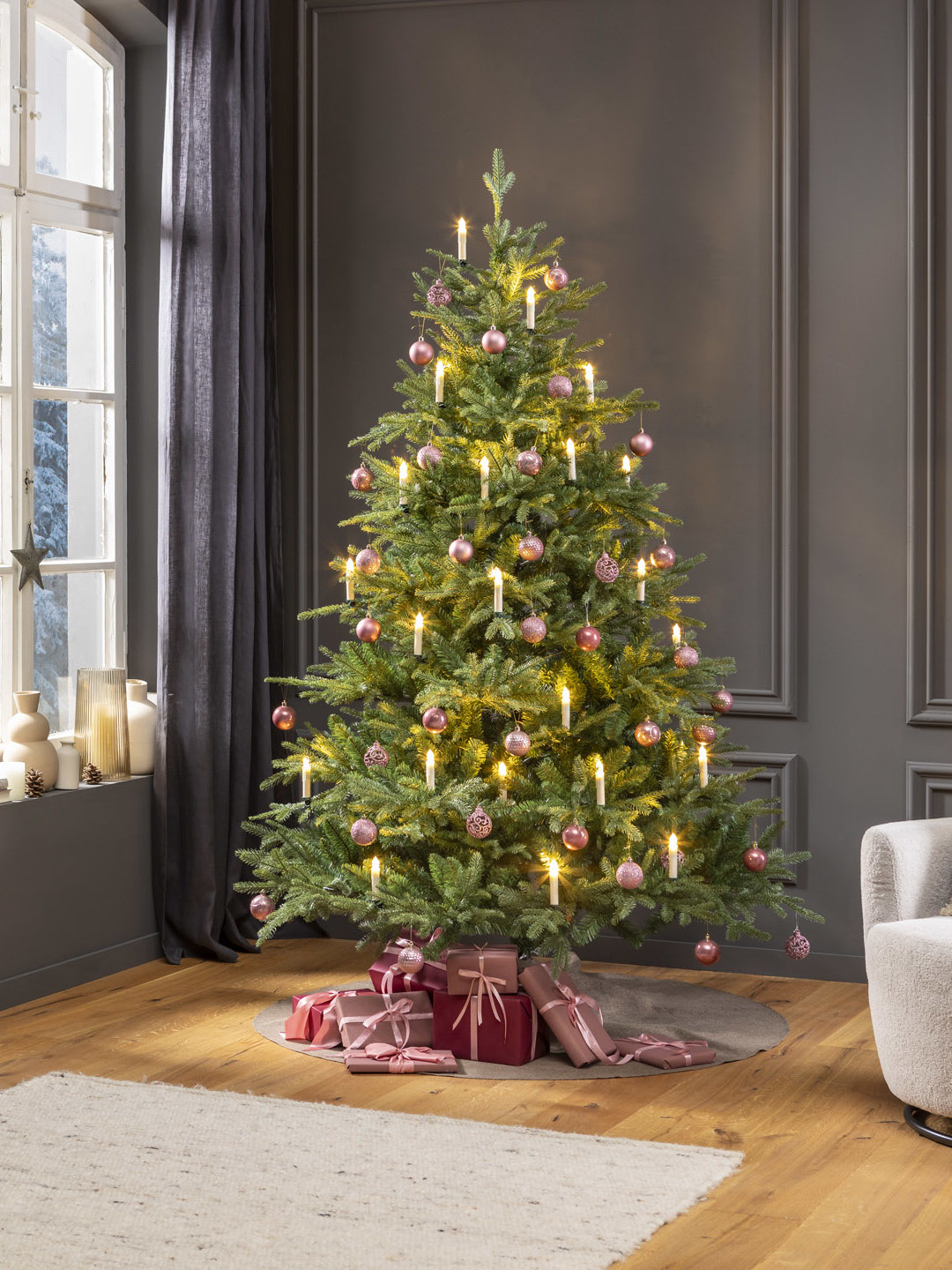 Künstlicher Weihnachtsbaum 120 cm "Grönland" (mit LED Lichterkette)