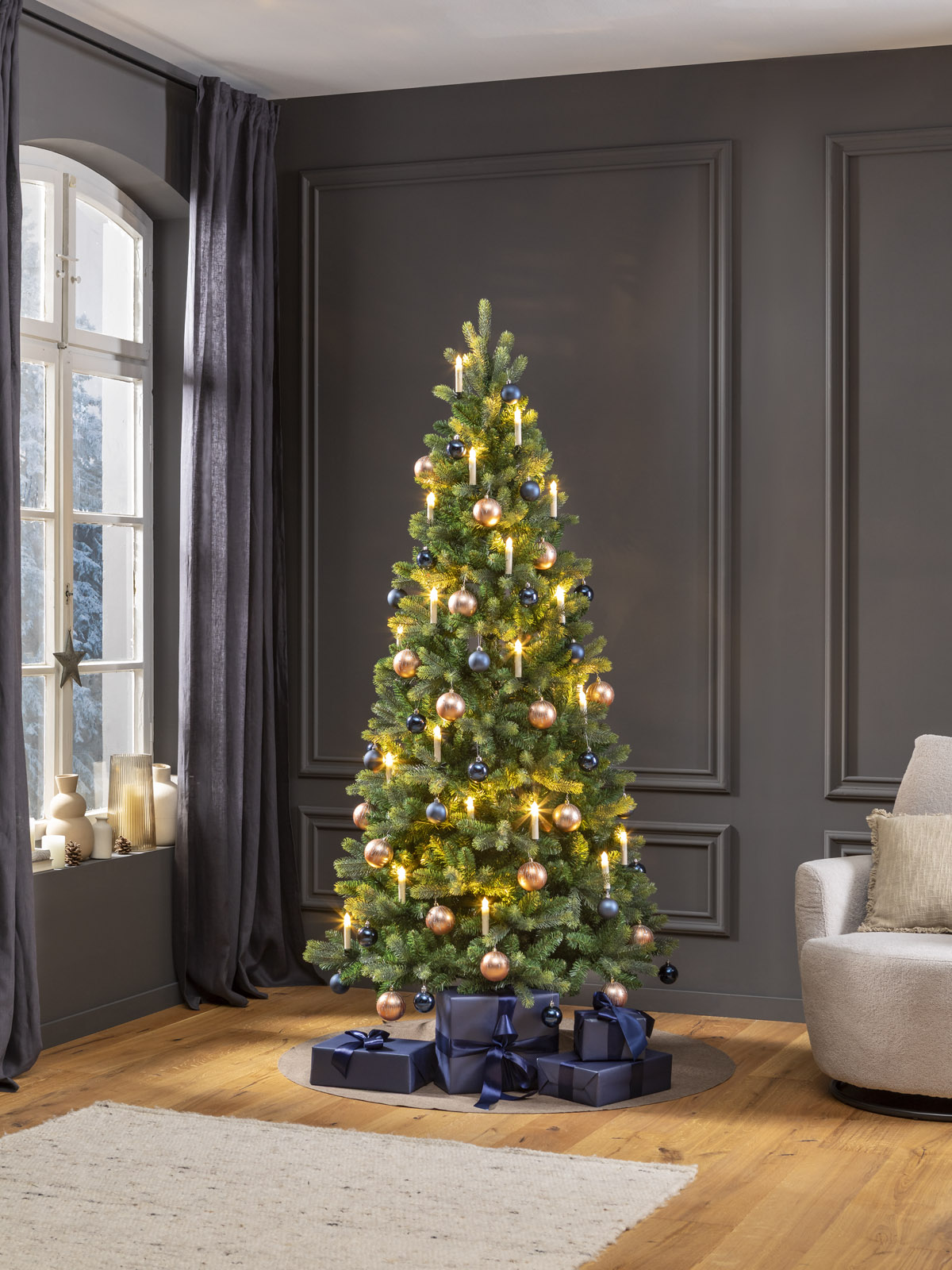 Albero di Natale artificiale 240 cm "Svezia" (senza illuminazione)
