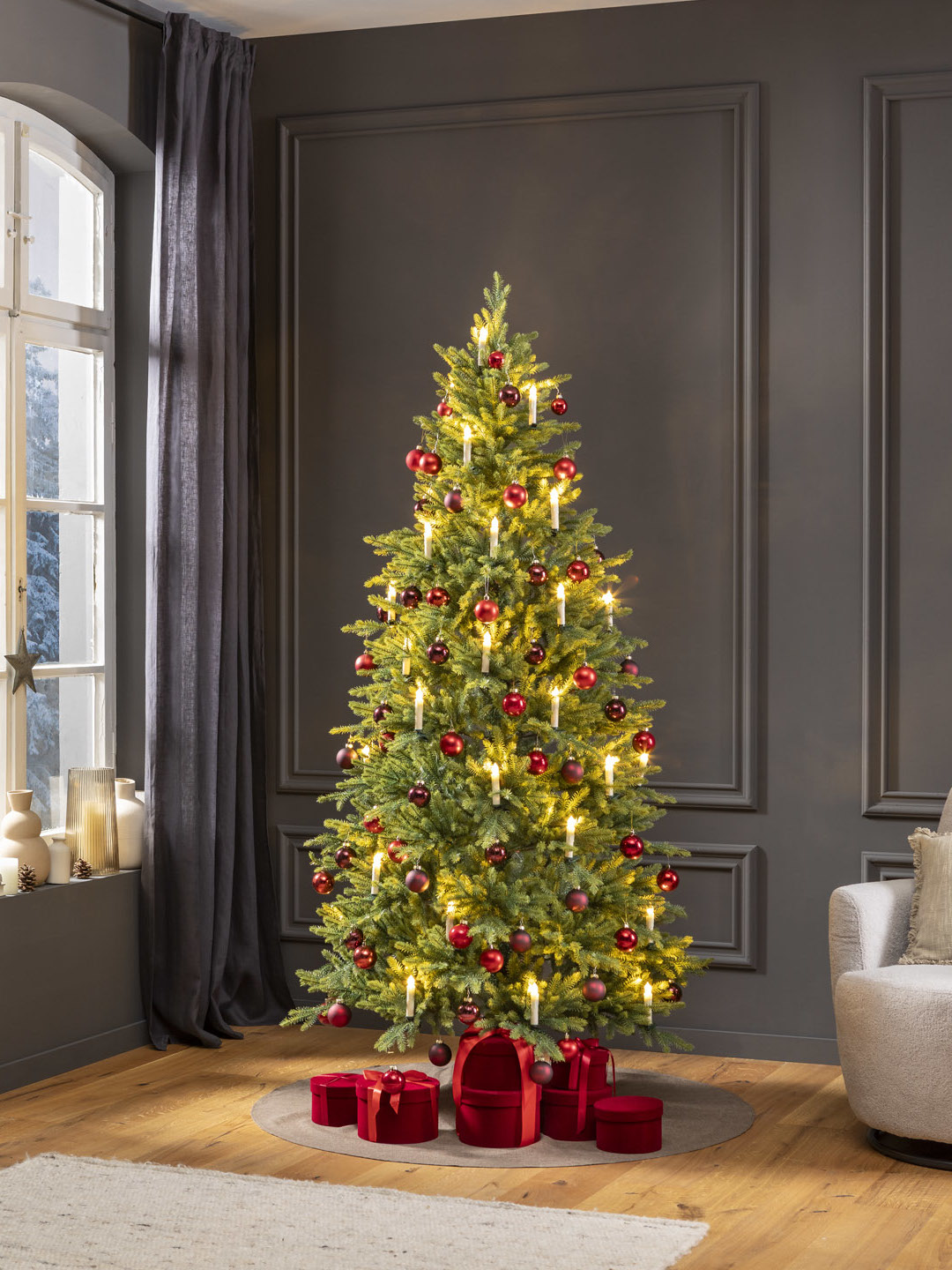 Künstlicher Weihnachtsbaum 120 cm "Norwegen" (mit LED Lichterkette)