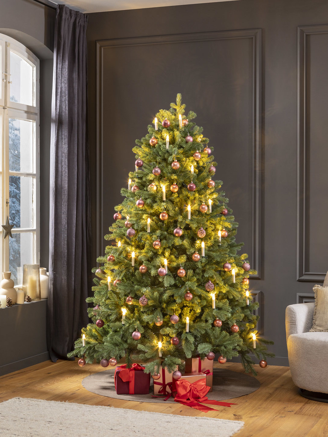 Künstlicher Weihnachtsbaum 120 cm "Finnland" (mit LED Lichterkette)